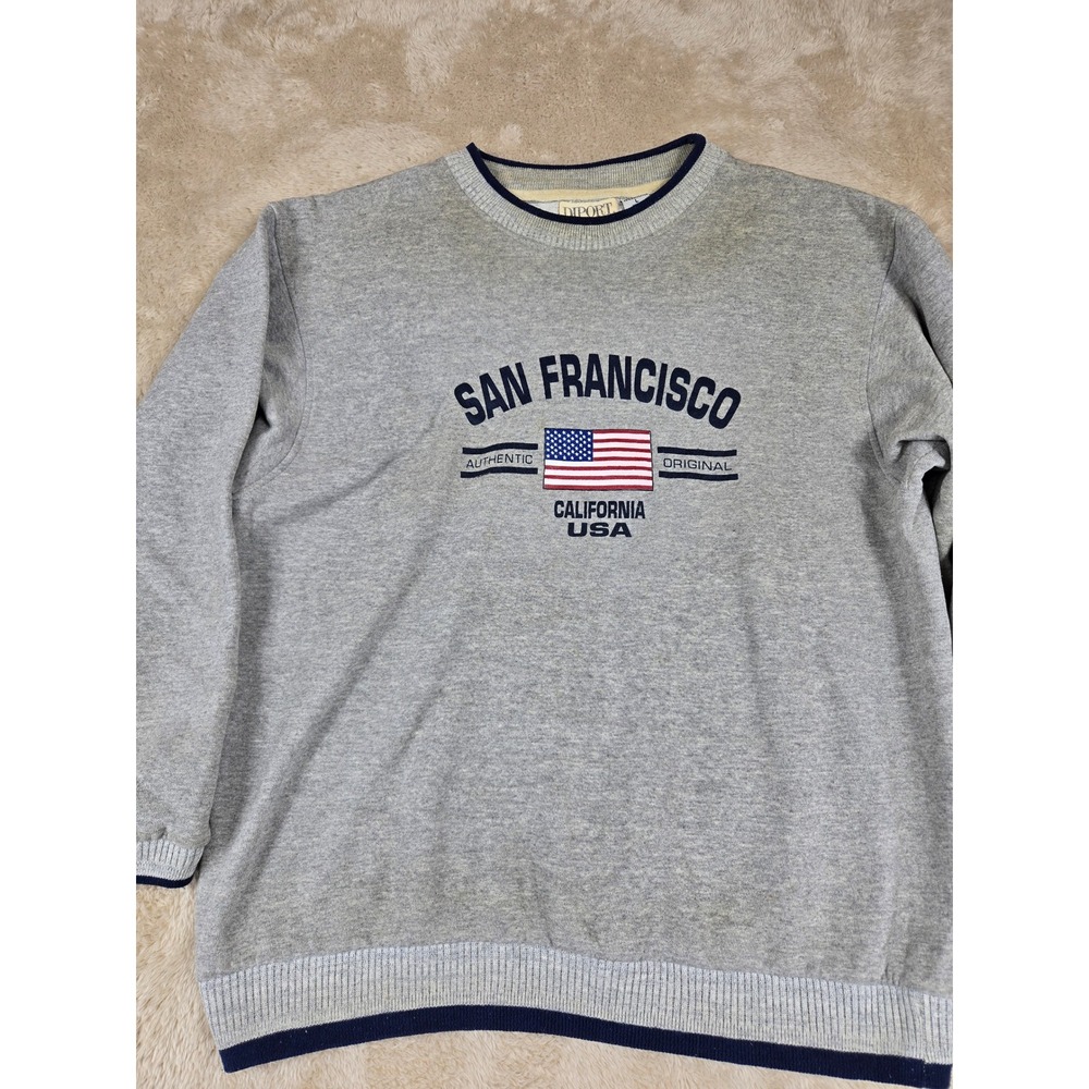 Vintage Diport San Francisco California USA Flag Graphic Sweatshirt Men's Size L